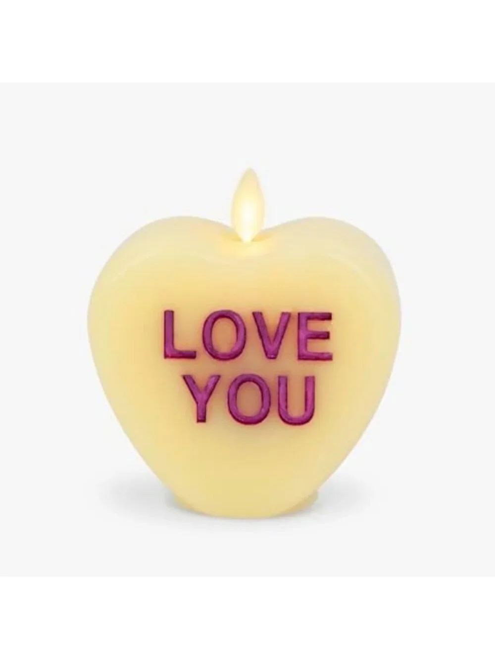 Flameless Romantic LED Candle - Heart Shaped Lemon Chiffon Decor for Valentine's
